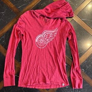 Women's Red Long Sleeve Hooded Tee